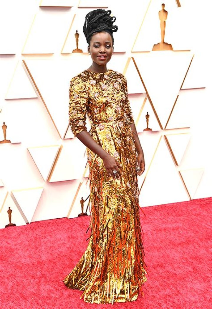 Actress Stuns In Gold Prada Gown – Hollywood Life