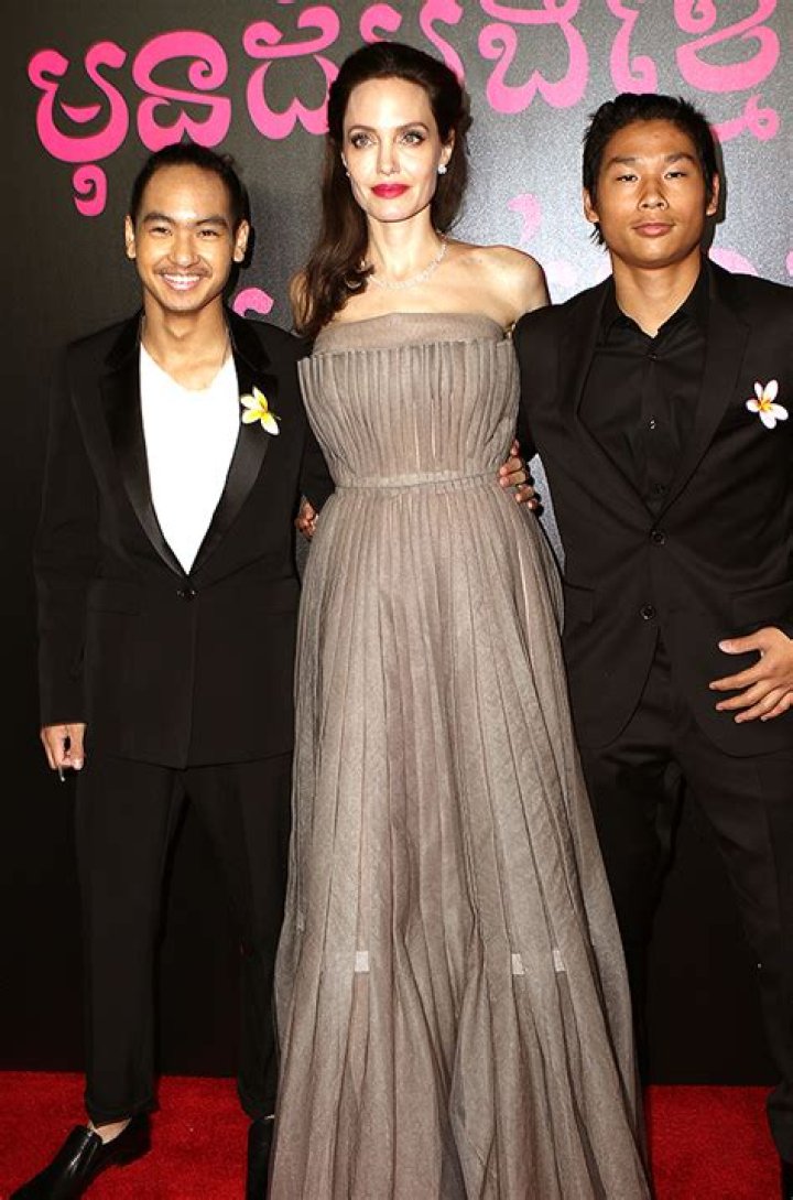 Angelina Jolie Gushes Over Working With Sons Maddox, 21, & Pax, 18, On Movie With Salma Hayek