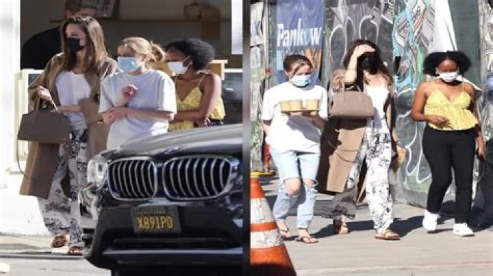 Angelina Jolie Steps Out For Coffee Date With Daughters Vivienne, 13, & Zahara, 16 – Photos