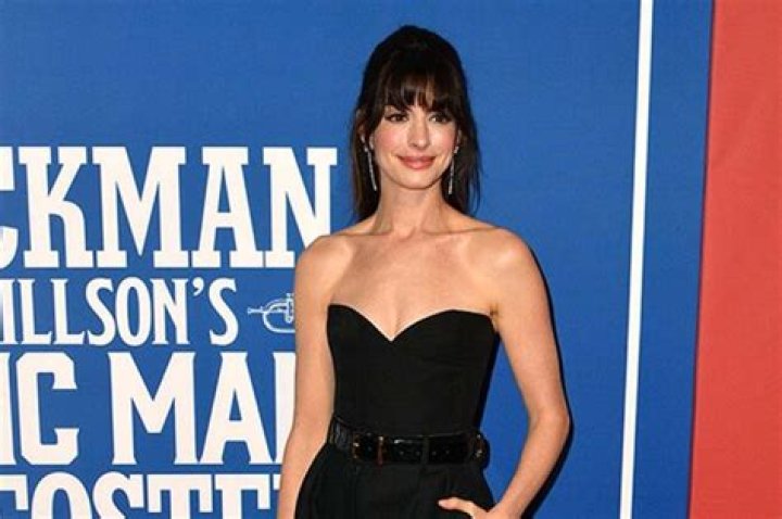 Anne Hathaway Stuns In Strapless Bustier Jumpsuit At Opening Of Broadway’s Music Man — Photos