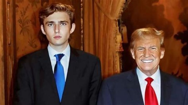 Barron Trump, 13, Looks Dapper In Navy Suit & Tie While Arriving At White House With Donald & Melania