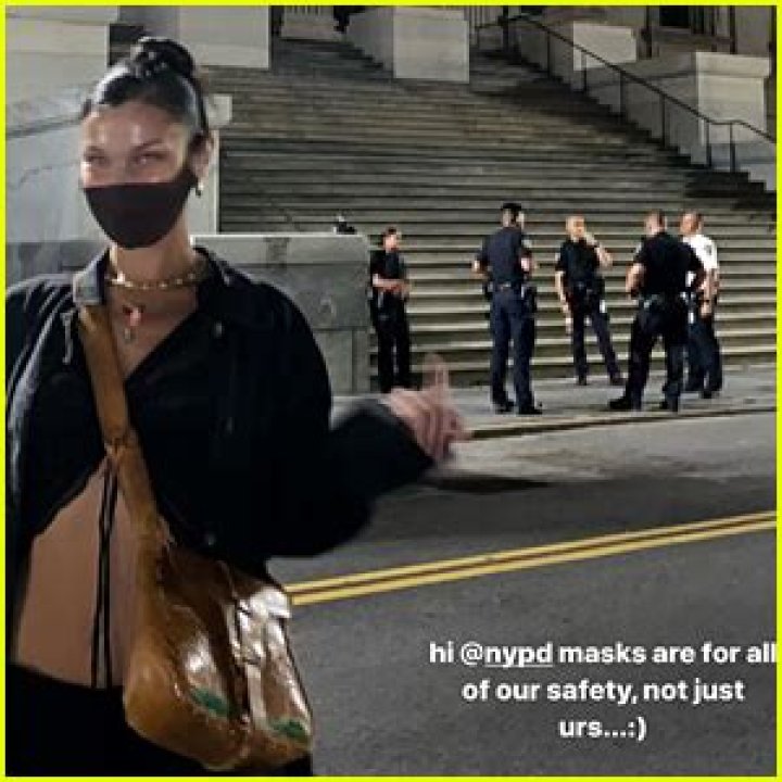Bella Hadid Flips Off The NYPD For Not Wearing Masks: ‘You Guys Look Goofy’ — Pics