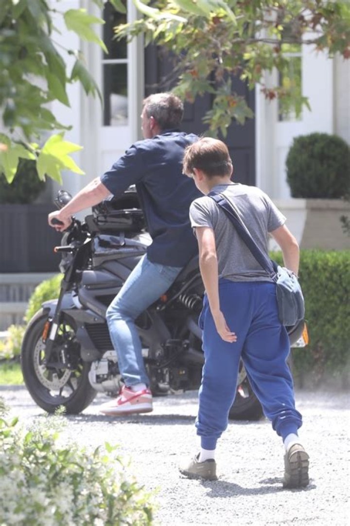 Ben Affleck Rides His Motorcycle As Son Samuel, 9, Bikes On Father-Son Bonding Day — Photos