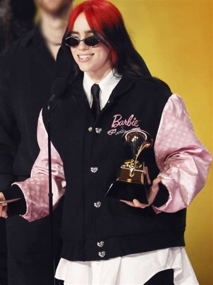 Billie Eilish Rocks Barbie Varsity Jacket at the 2024 Grammy Awards: Photos