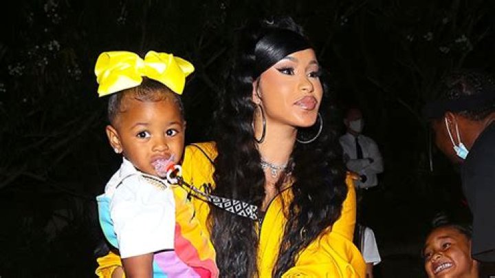 Cardi B & Offset Rock Matching Yellow Outfits With Daughter Kulture, 1, For Teyana Taylor’s Album Party  