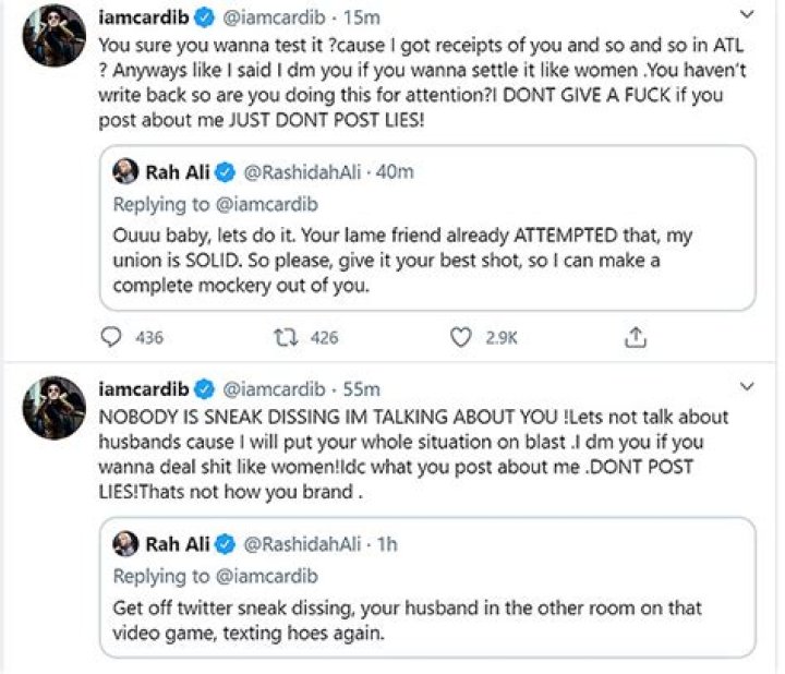 Cardi B Reacts To Rah Ali Accusing Offset Of Texting Other Women – Hollywood Life
