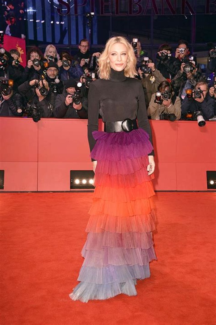 Cate Blanchett Wears Backless Rainbow Skirt At ‘Tar’ Berlin Premiere – Hollywood Life