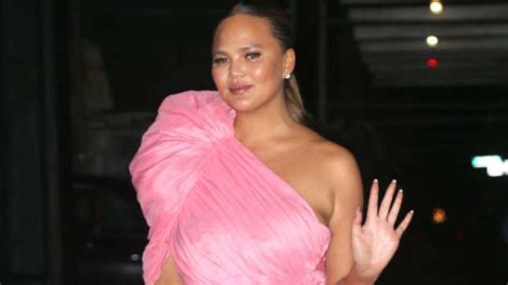 Chrissy Teigen Sparkles In High Slit Sequin Gown For John Legend’s Opening Night In Vegas: Photos