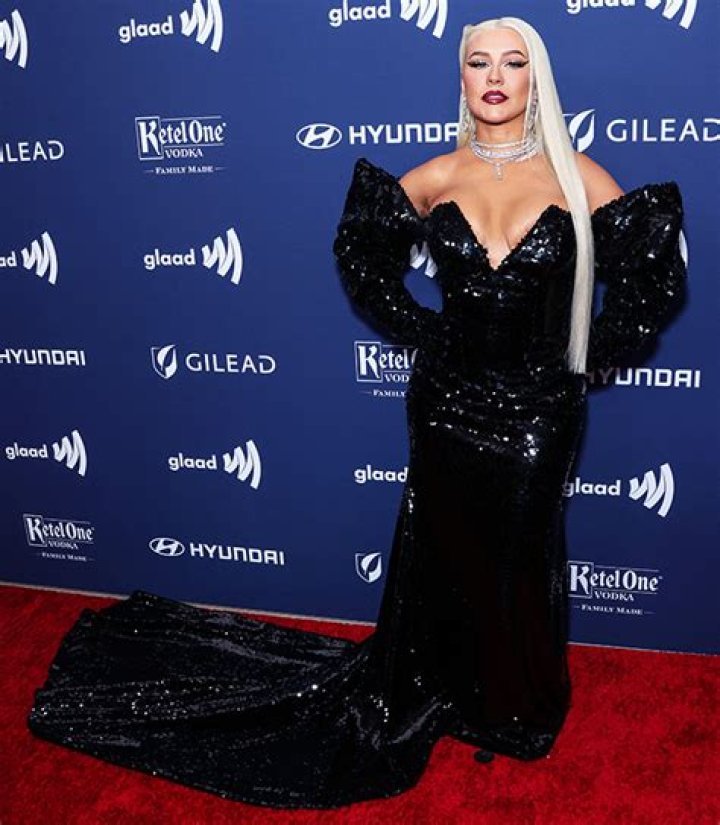 Christina Aguilera Wears Plunging Sequined Dress To GLAAD Media Awards – Hollywood Life