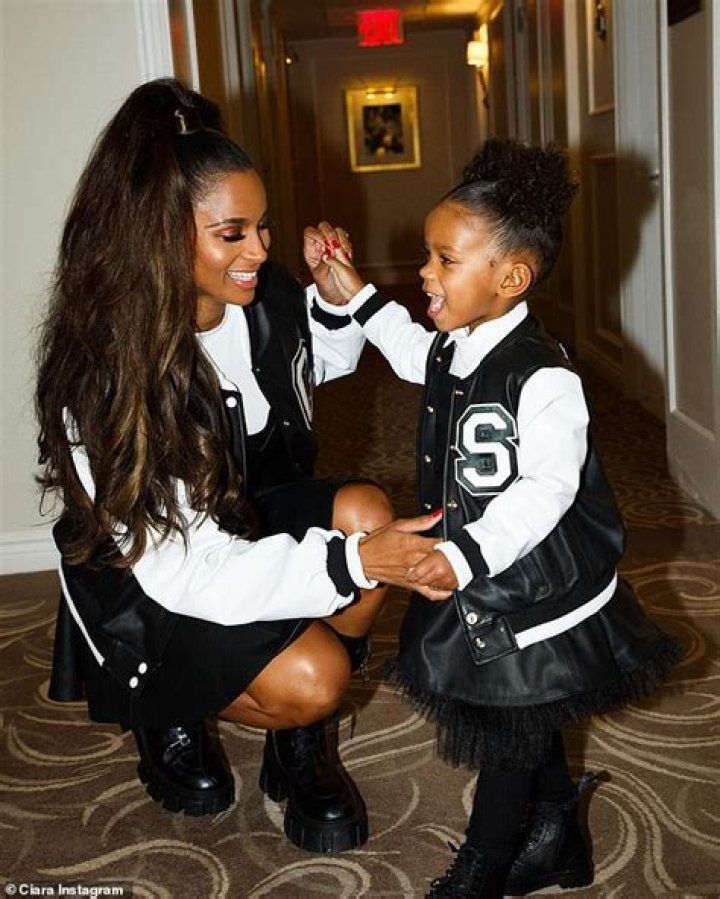Ciara Twins With Mini-Me Daughter Sienna, 2, In Cute Varsity Jackets: ‘Daddy’s Girls’