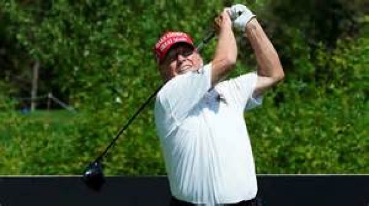 Donald Trump Shades Joe Biden While Playing Golf At His Course — Watch