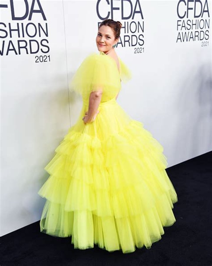 Drew Barrymore Shines Bright In Yellow Princess Dress At CFDA Awards — Photos