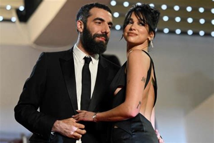 Dua Lipa Slays In Super Sexy Plunging Thong Gown & Snuggles With Boyfriend Anwar Hadid — Pics