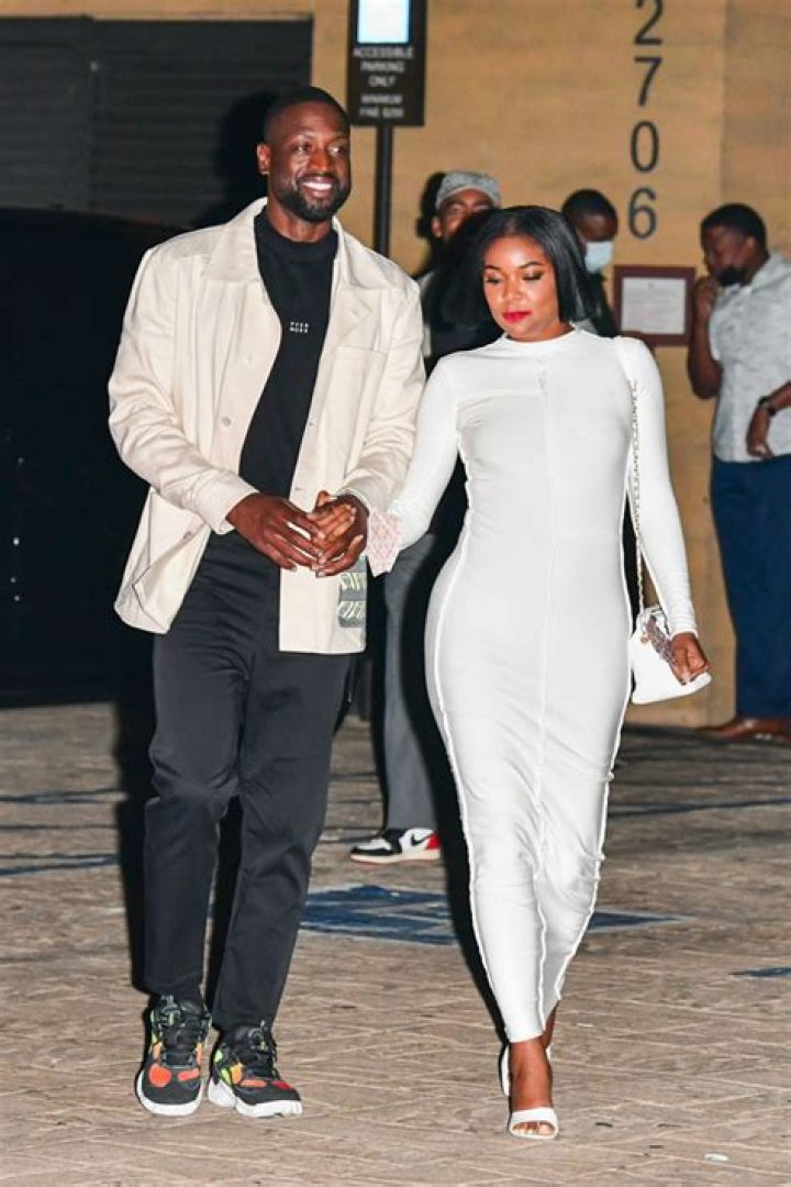 Gabrielle Union Rocks White Fitted Dress On Date With Dwyane Wade – Hollywood Life