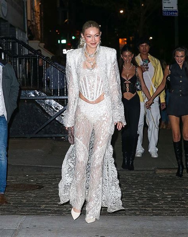 Gigi Hadid Rocks White Lace Bustier & Sheer Pants For 27th Birthday – Hollywood Life