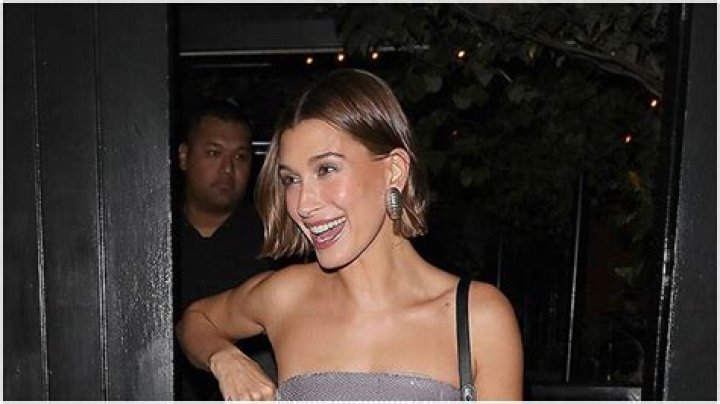 Hailey Bieber Stuns In Strapless Silver Dress On Dinner Date With Justin In London: Photos