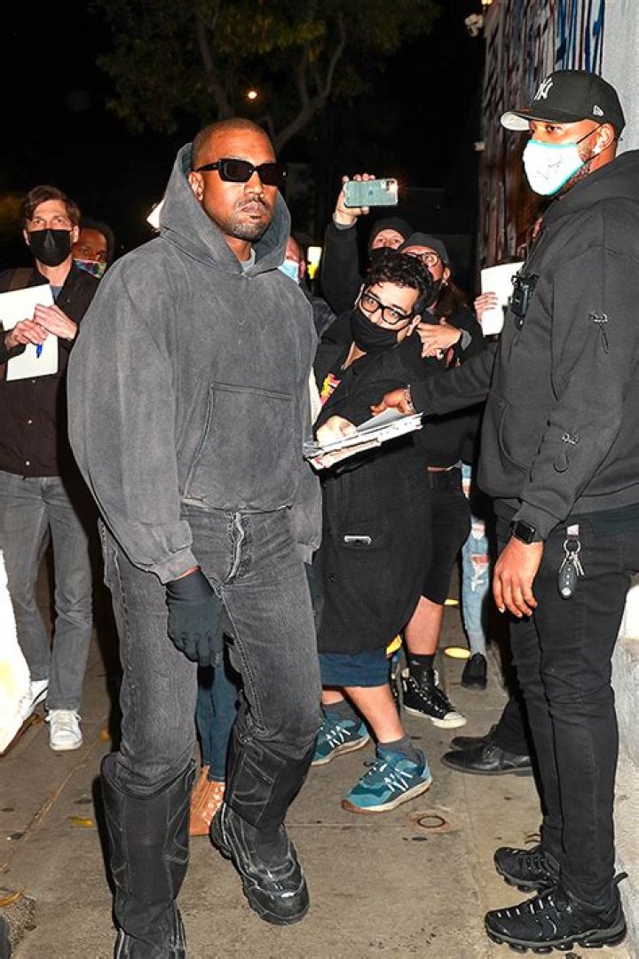 Kanye West & Julia Fox Both Rock Dark Wash Jeans As They Reunite For Dinner Date In LA