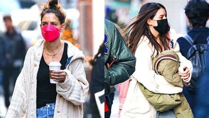 Katie Holmes & Look-Alike Daughter Suri, 15, Rock Matching Cardigans While Out In NYC
