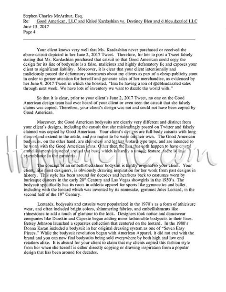 Khloe Kardashian Good American Legal Documents