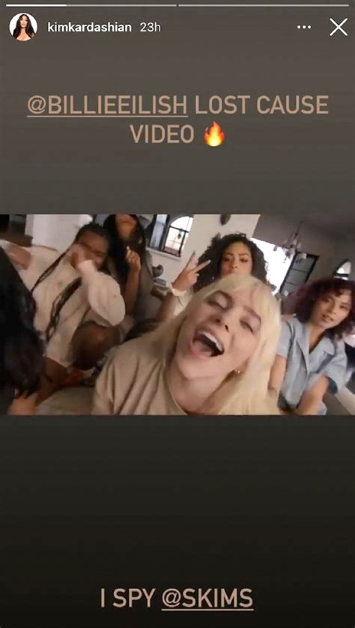 Kim Kardashian & Billie Eilish Bond After Singer Wears SKIMs Lingerie In ‘Lost Cause’ Music Video