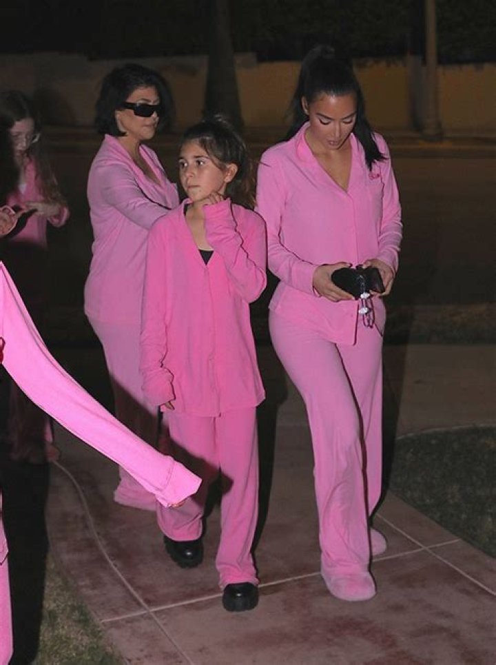 Kim Kardashian & North West Match In Pink Pajamas For Birthday Party – Hollywood Life