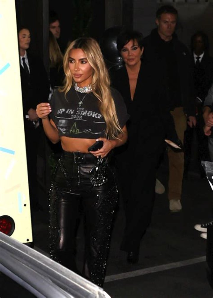 Kim Kardashian Shows Off 119 Lb. Figure In Tight Leather Dress For Date Night With Kanye — Pics