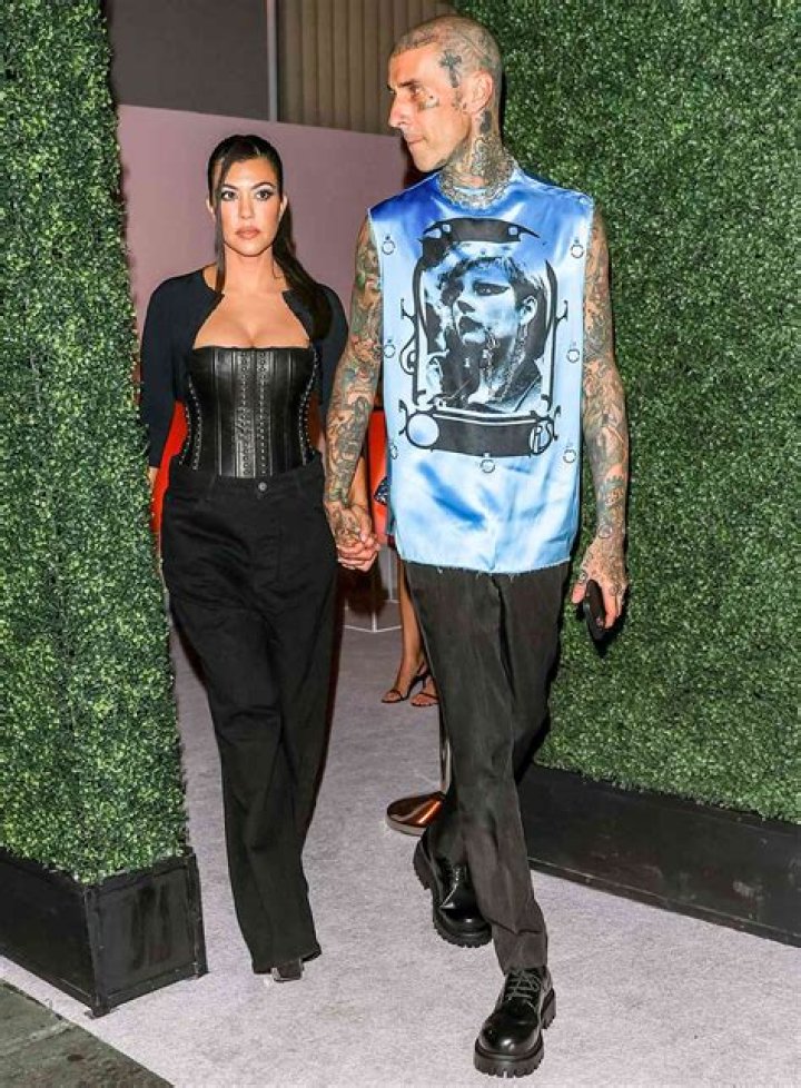 Kourtney Kardashian Wears Low Cut Velvet Top As She Holds Hands With Travis Barker For NYC Date Night — Photos