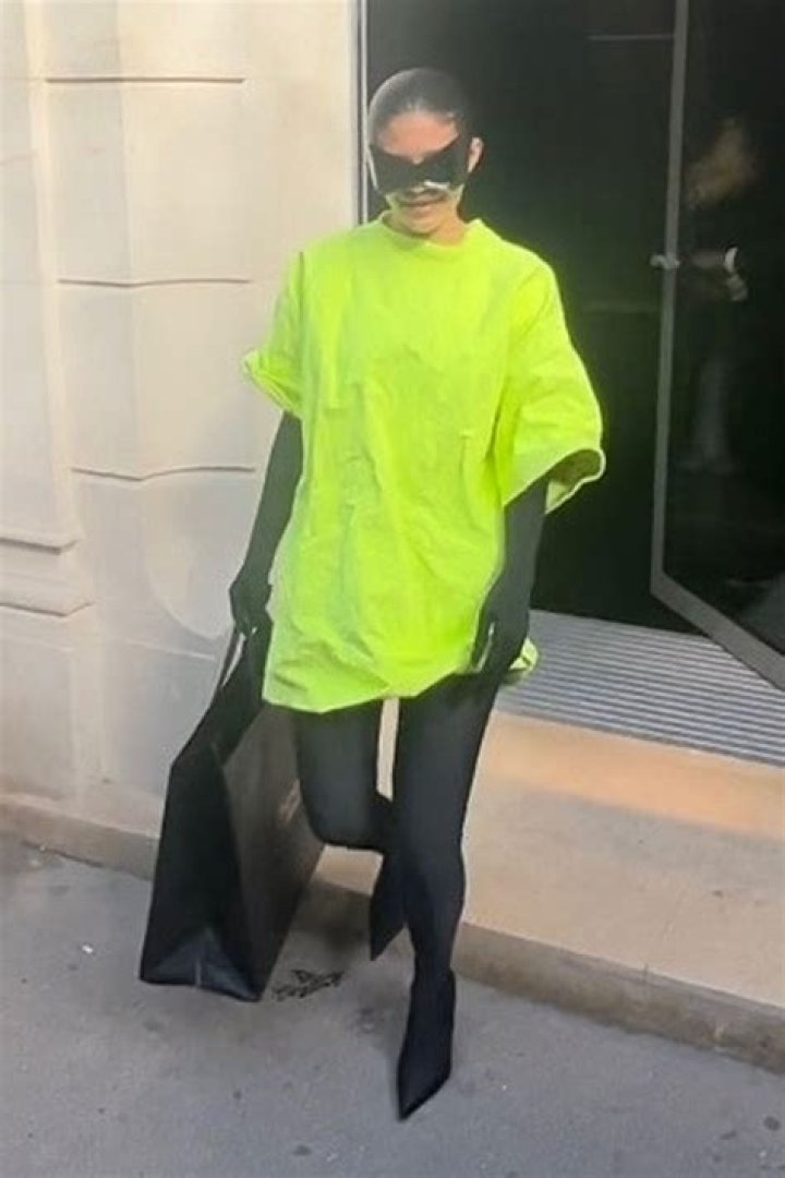 Kylie Jenner Rocks Neon Top Over Black Catsuit For Balenciaga Show – Hollywood Life