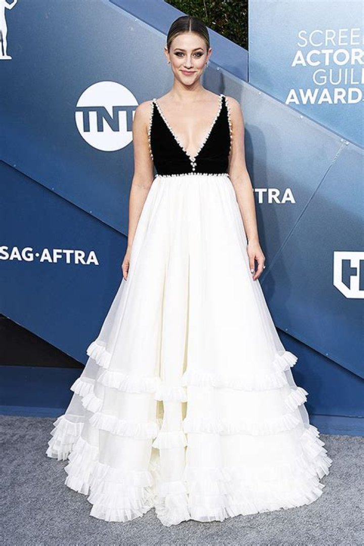 Lili Reinhart Looks Stunning In A Plunging Black & White Gown At The SAG Awards