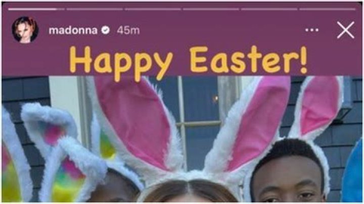 Madonna Dons Bunny Ears With Kids David, 17, & Mercy, 17, & Shares Pics From Her Easter Celebration