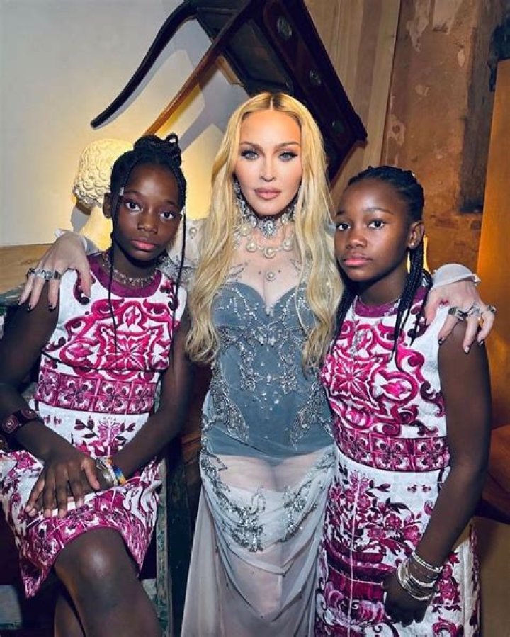 Madonna’s Daughters Stella & Estere, 8, Are So Cute In Matching Pink Outfits In NYC With Sister Mercy, 15