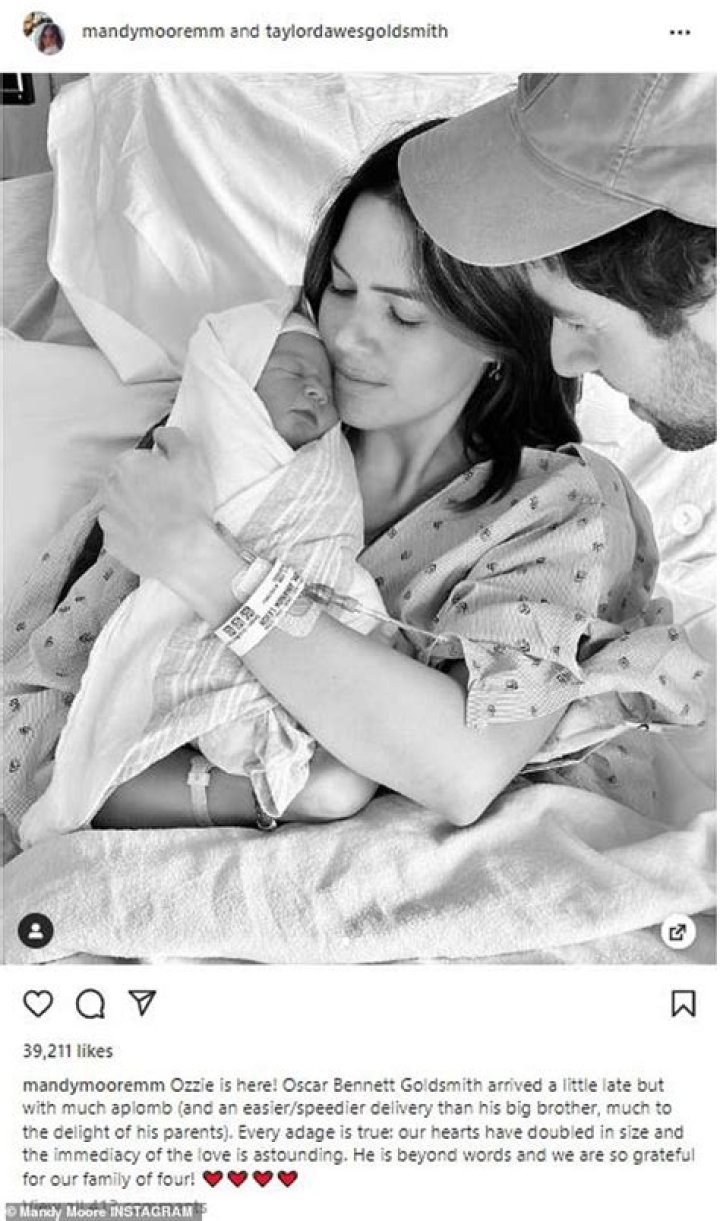 Mandy Moore’s Baby Born: Actress Welcomes A Son With Husband Taylor Goldsmith