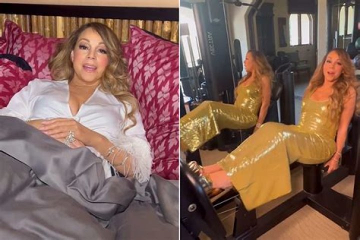 Mariah Carey, 49, Jumps Into The Pool While Wearing Sexy, Plunging Sequined Dress — Pics