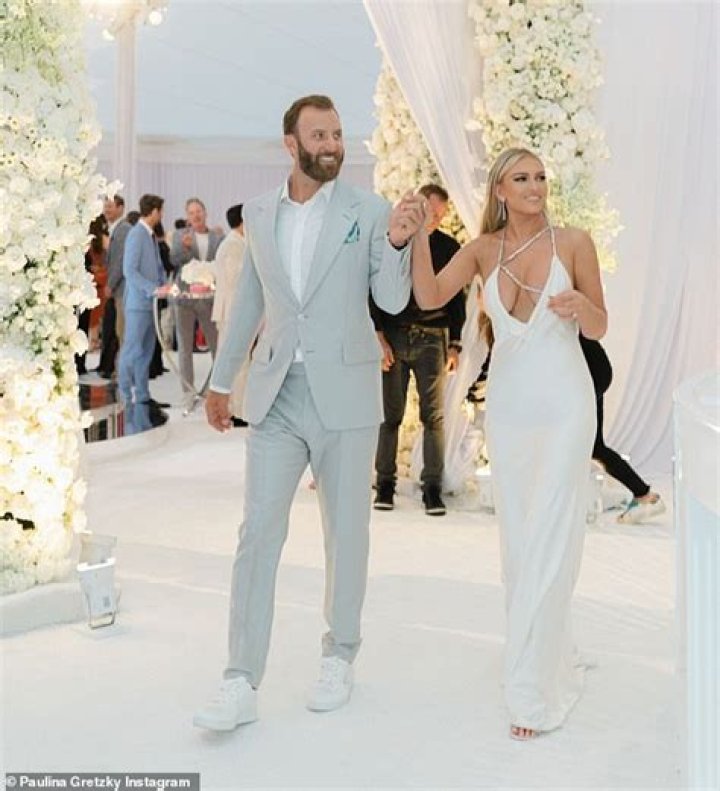 Paulina Gretzky Rocks Sexy Plunging Dress & Dances With Dustin Johnson At Brother’s Wedding