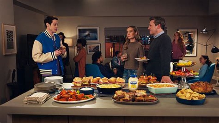 Pete Davidson Eats Jon Hamm & Brie Larson In Hellmann’s Super Bowl Ad – Hollywood Life