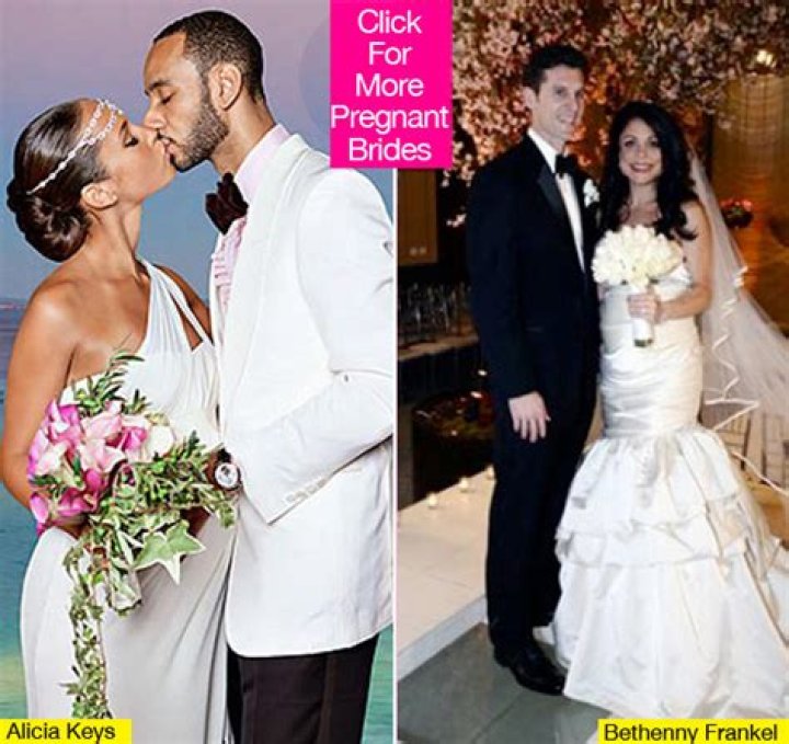 Pregnant Celebrity Brides — Moms-To-Be In Wedding Dresses