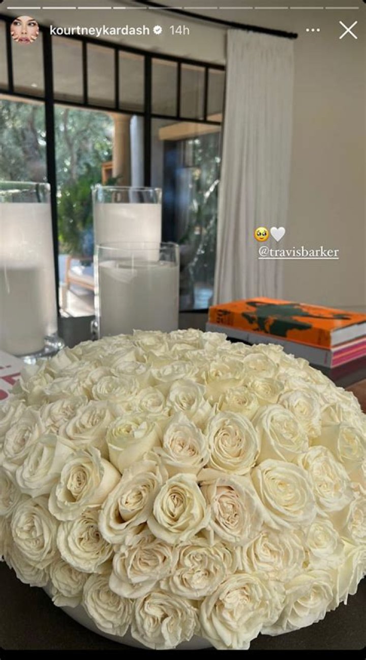 Pregnant Kourtney Kardashian Surprised With Gorgeous Roses from Husband Travis Barker After His COVID Recovery
