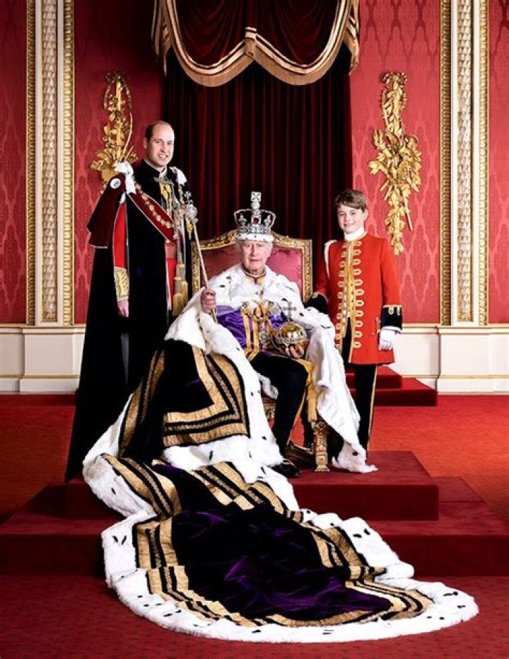 Prince George Steals The Spotlight In New Coronation Portrait With Grandpa King Charles & Dad Prince William