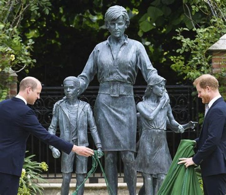 Prince Harry & William Visit Touching Memorials For Princess Diana