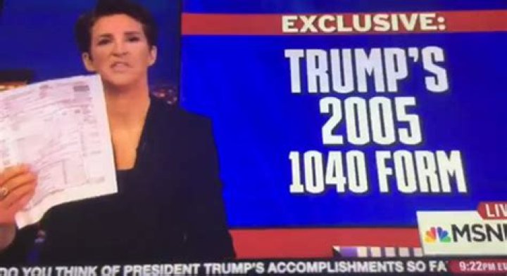 Rachel Maddow Releases Donald Trump’s 2005 Tax Returns — PICS