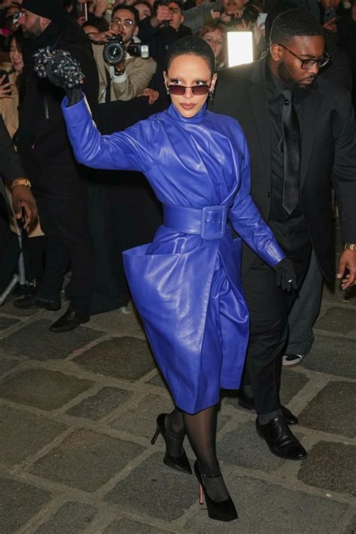 Rihanna Shows Off Baby Bump In Skintight Leather Mini Dress At Paris Fashion Week