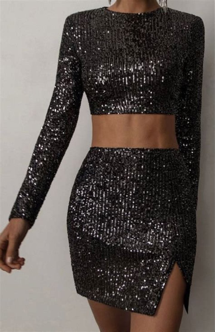 Sequin Crop Top & Skirt – Hollywood Life
