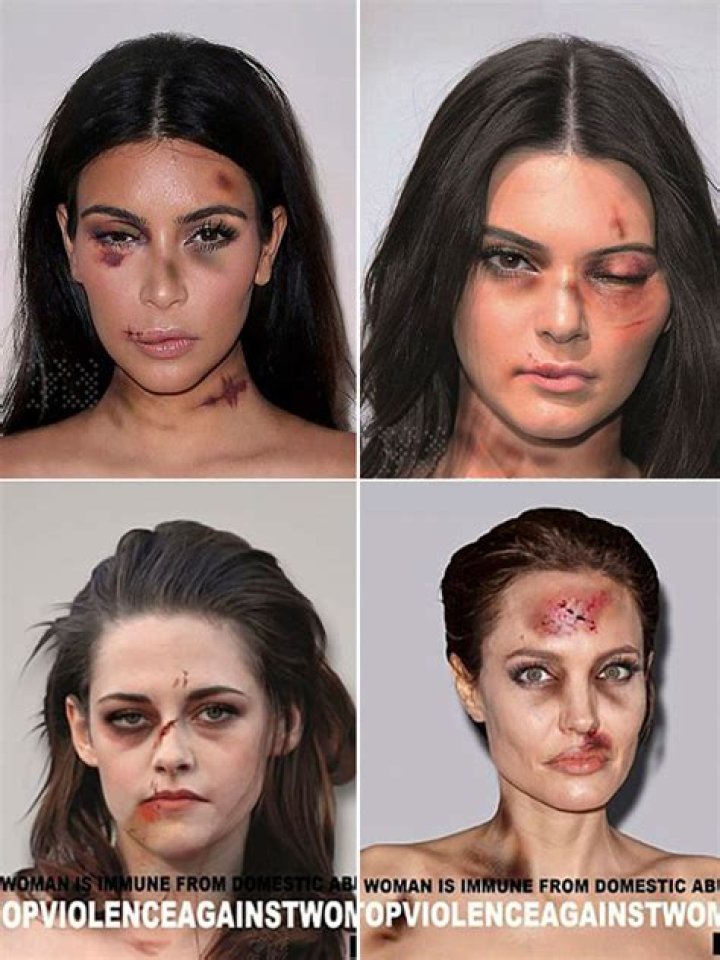 The Faces Of Kim Kardashian, Kendall Jenner & More Are Used To Fight Domestic Violence