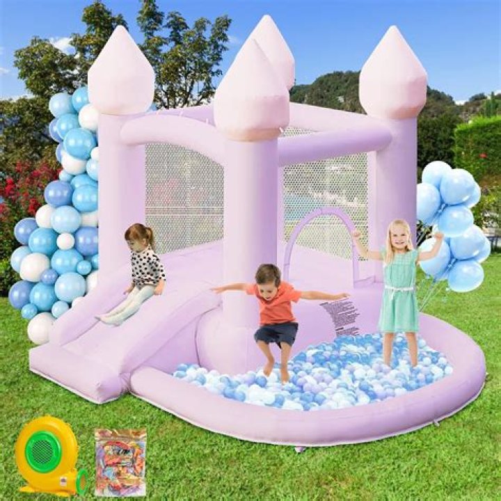 True Thompson Bops Around On An Inflatable Bouncy House During Mommy Khloe’s Birthday Party