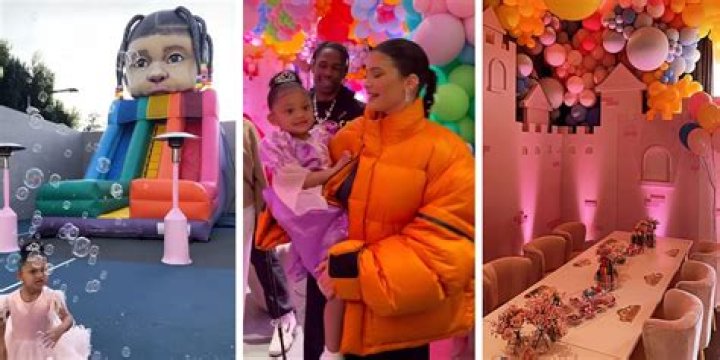 True Thompson Celebrates 3rd Birthday With Stormi Webster In Bounce House At Princess-Themed Party