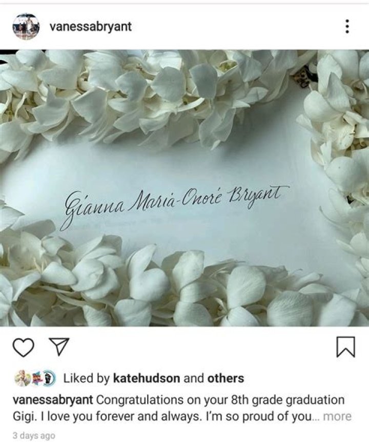 Vanessa Bryant Congratulates Late Daughter Gianna On Her 8th Grade Graduation: ‘Love You Forever & Always’