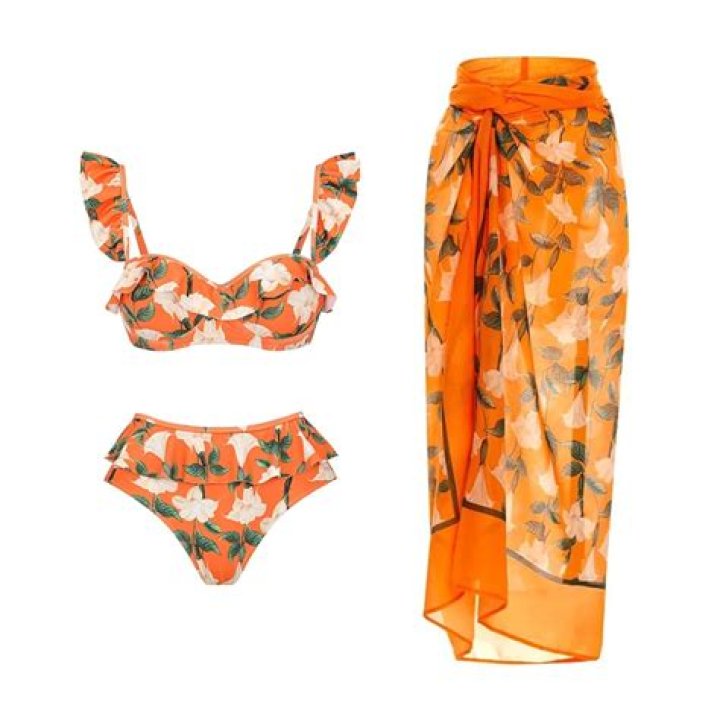 Vanessa Hudgens Rocks Floral Bikini & Matching Wrap Skirt On The Beach In The Philippines